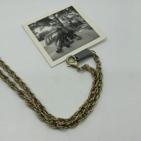 Vintage Anthropologie Butterfly Pendant Necklace Brown Filigree Wings Gold-Tone - Picture 9 of 15